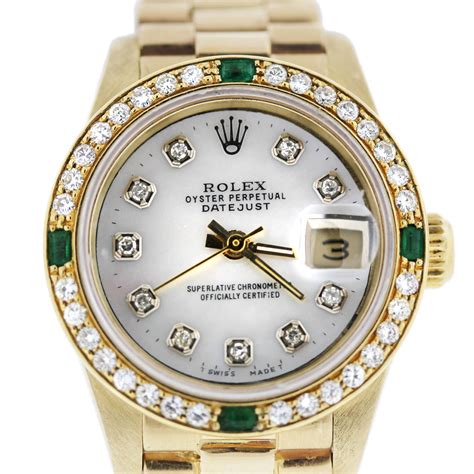 emerald rolex watch|rolex president ladies emerald watch.